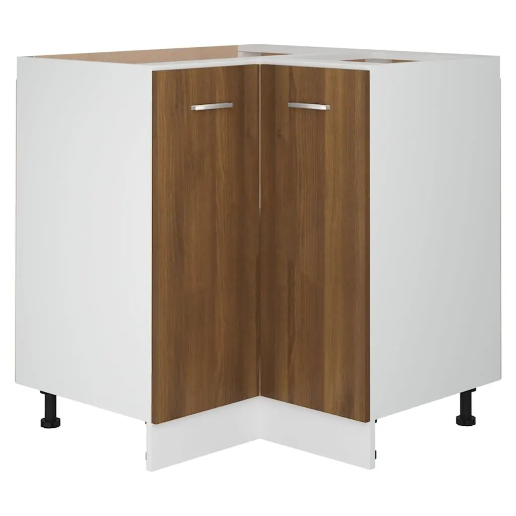 Brown Oak Kitchen Cabinet with Ample Storage