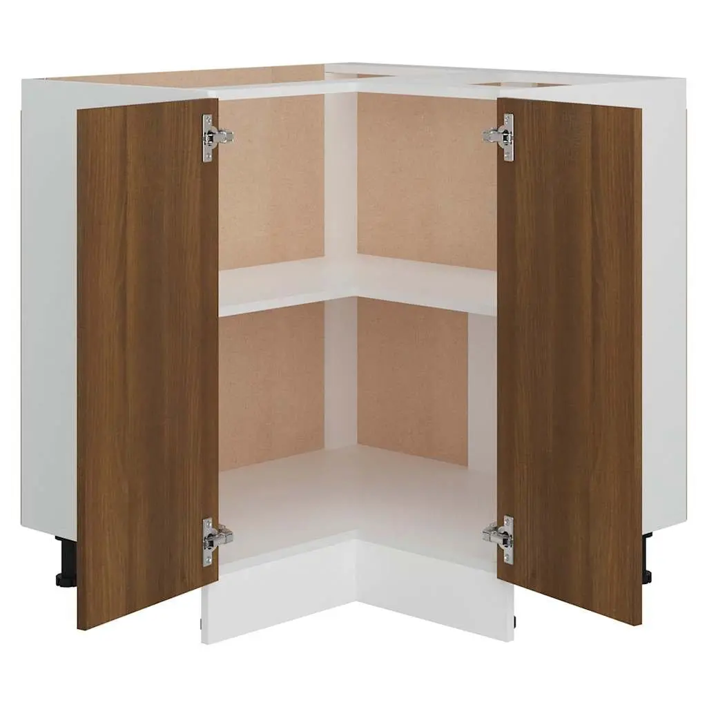 Brown Oak Kitchen Cabinet with Ample Storage