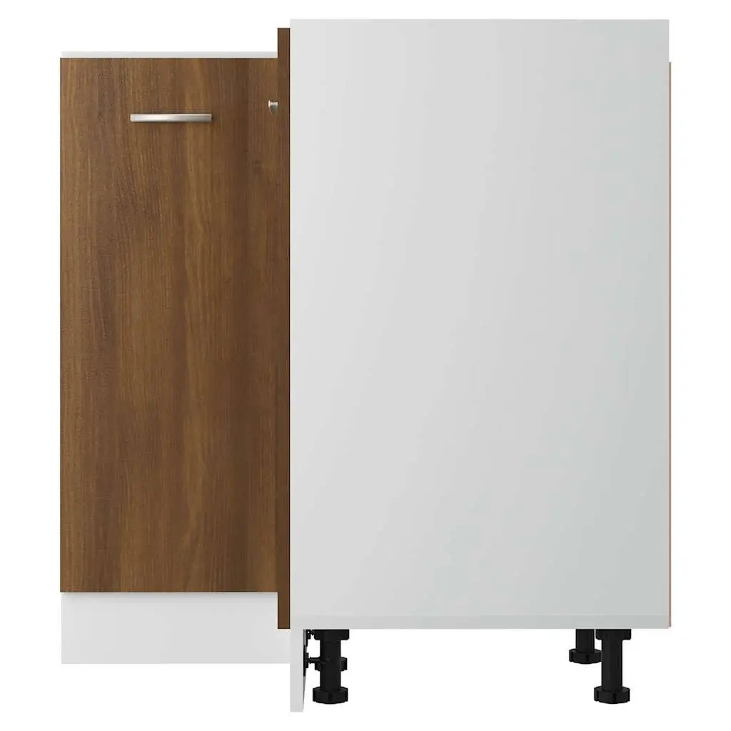 Brown Oak Kitchen Cabinet with Ample Storage