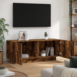 Brown Engineered Wood TV Cabinet with Organised Storage