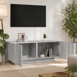 Stylish Grey Sonoma Engineered Wood TV Cabinet