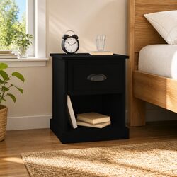 Stylish Black Bedside Cabinets 2 pcs 39x39x47.5 cm