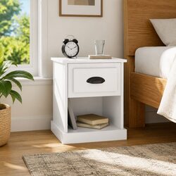 Set of 2 High Gloss White Bedside Cabinets with Drawers
