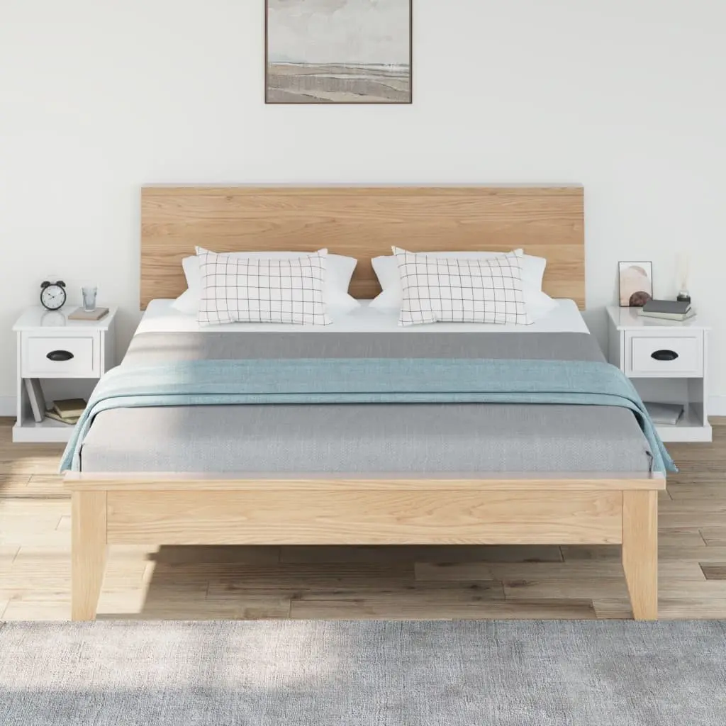 Bedside Cabinets Engineered Wood 39 x 39 x 47.5 cm White High Gloss Set of 2