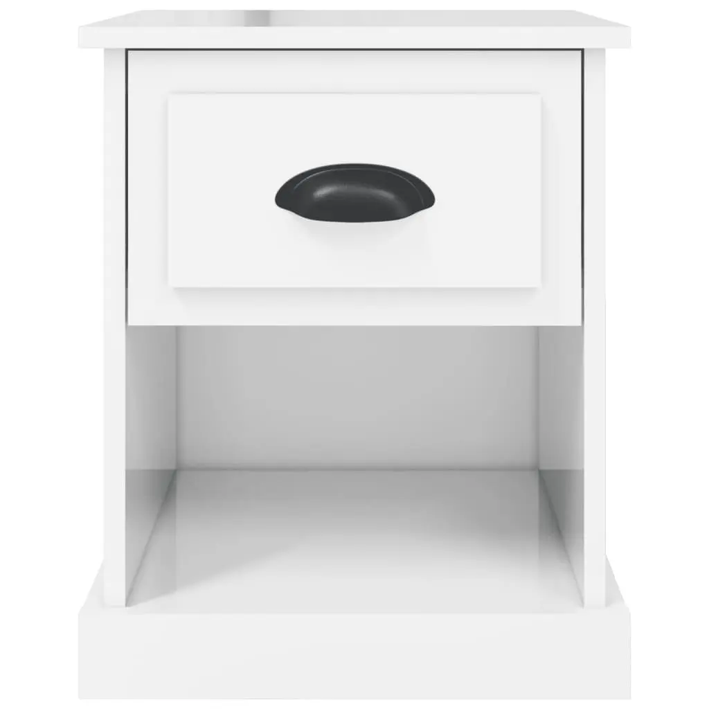 Bedside Cabinets Engineered Wood 39 x 39 x 47.5 cm White High Gloss Set of 2