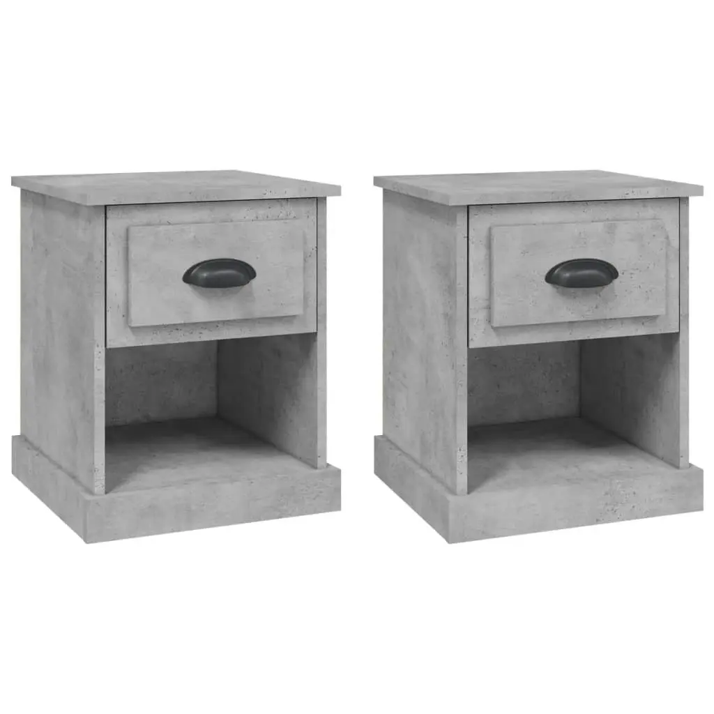 Grey Bedside Cabinets 2 pcs 39x39x47.5 cm