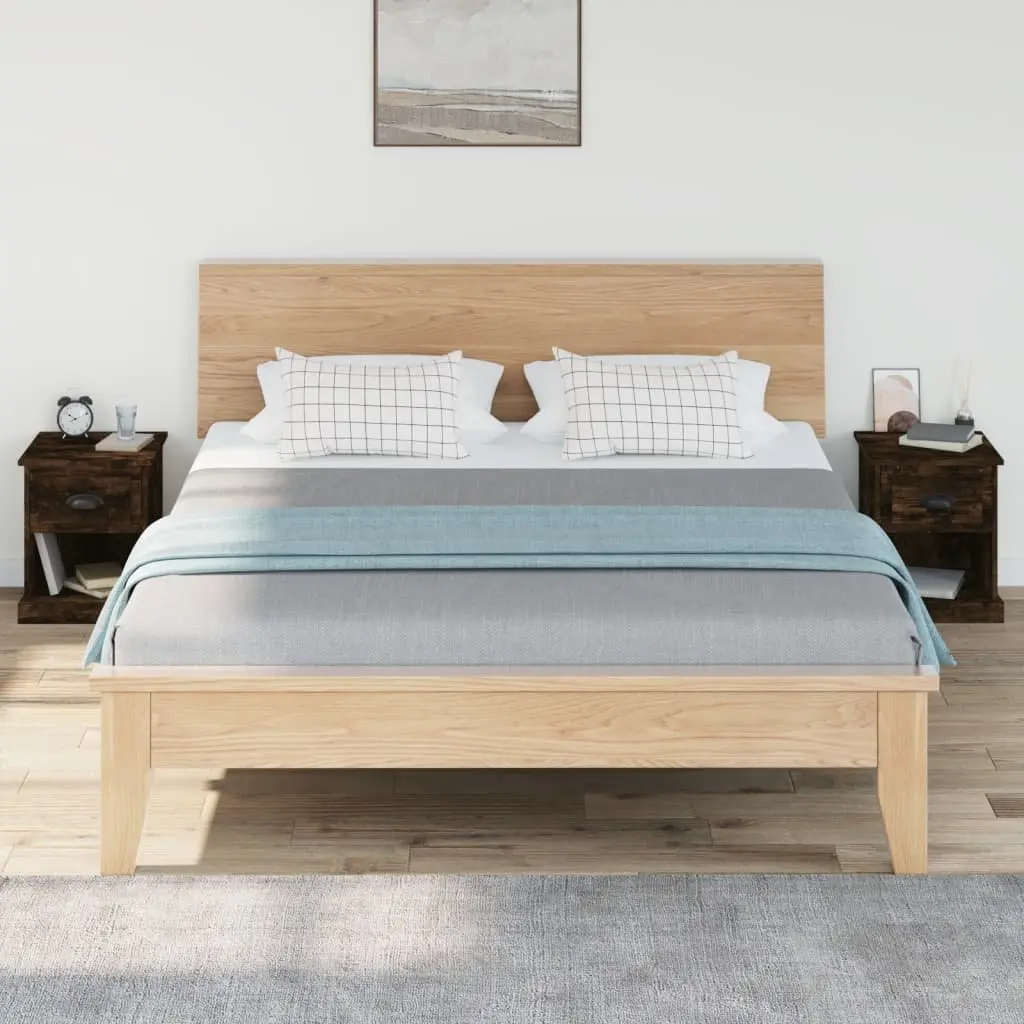 Bedside Cabinets 2pcs Bedside Tables Smoked Oak Nightstand Drawer Side Table