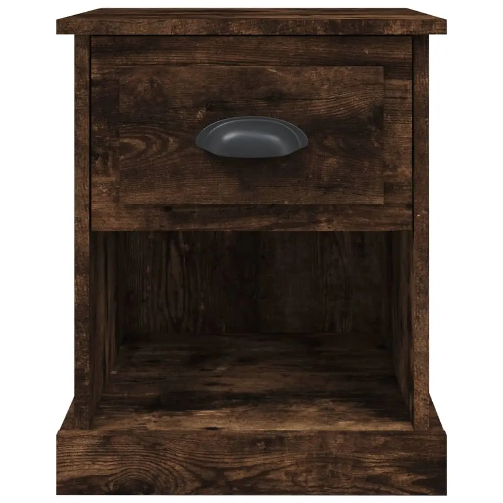 Bedside Cabinets 2pcs Bedside Tables Smoked Oak Nightstand Drawer Side Table