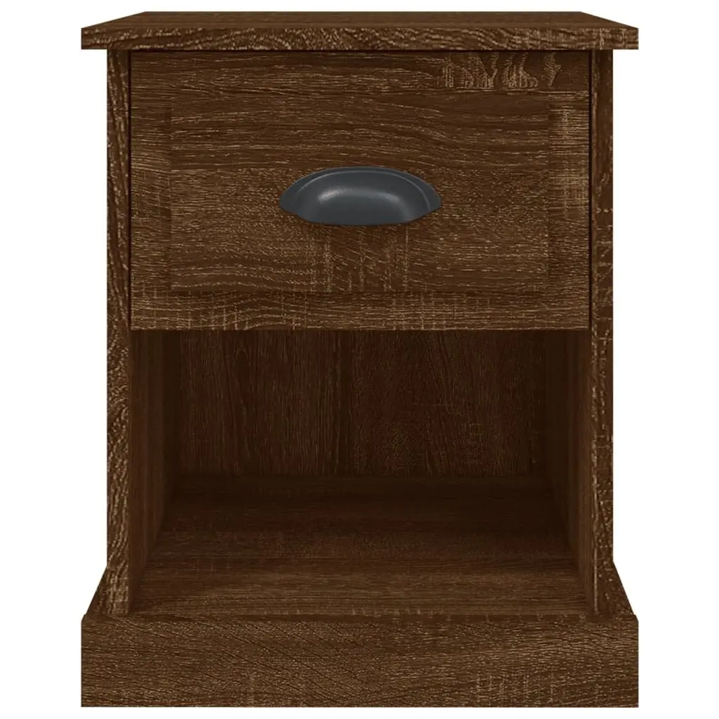 Brown Oak Bedside Cabinets Set of 2
