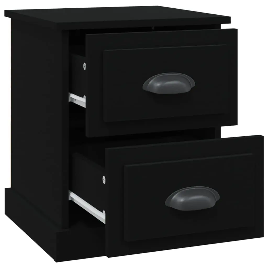Bedside Cabinet Engineered Wood 39x39x47.5cm Black