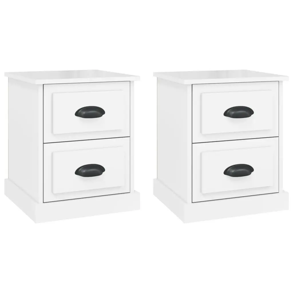2 Drawer Nightstand in Glossy White