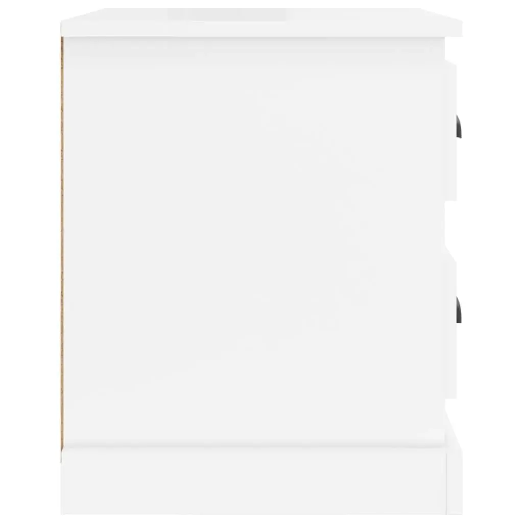 2 Drawer Nightstand in Glossy White