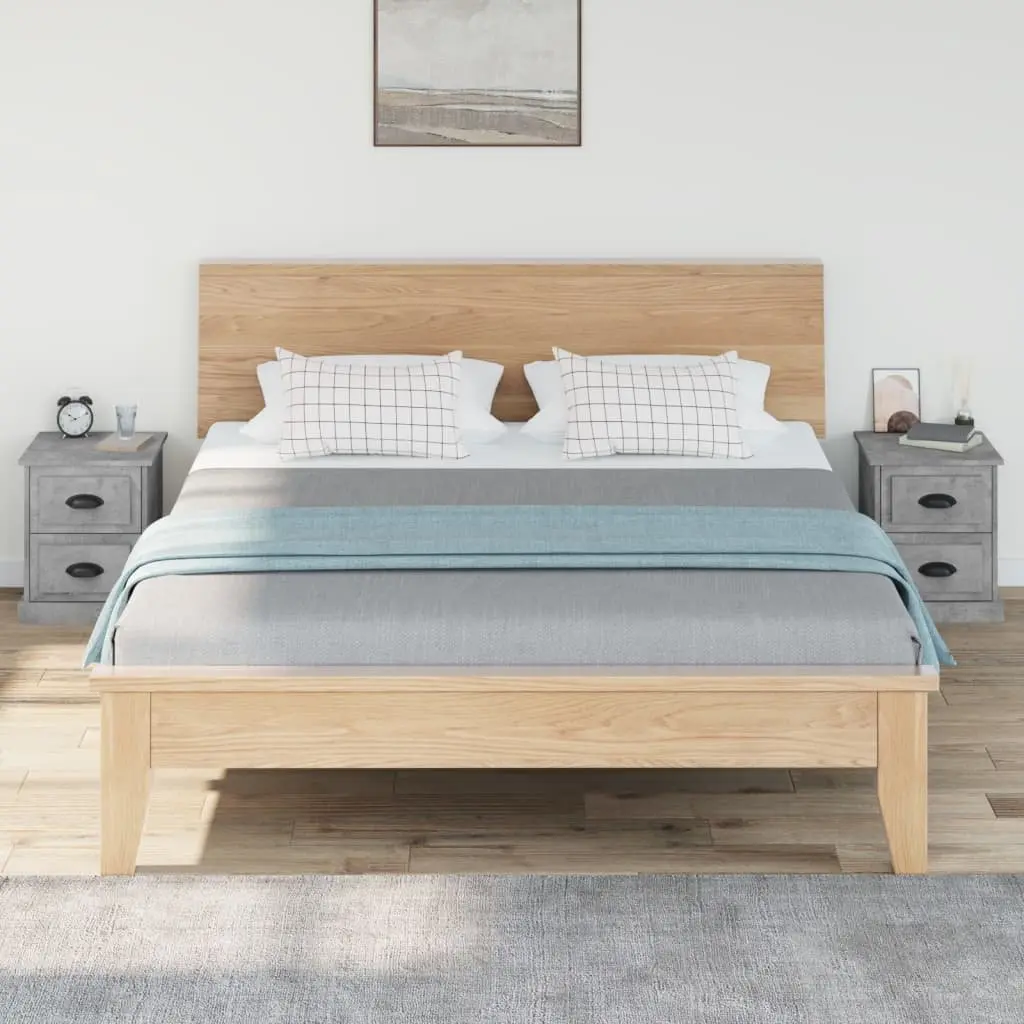 Grey 39x39x47.5 cm Bedside Cabinet with 2 Drawers