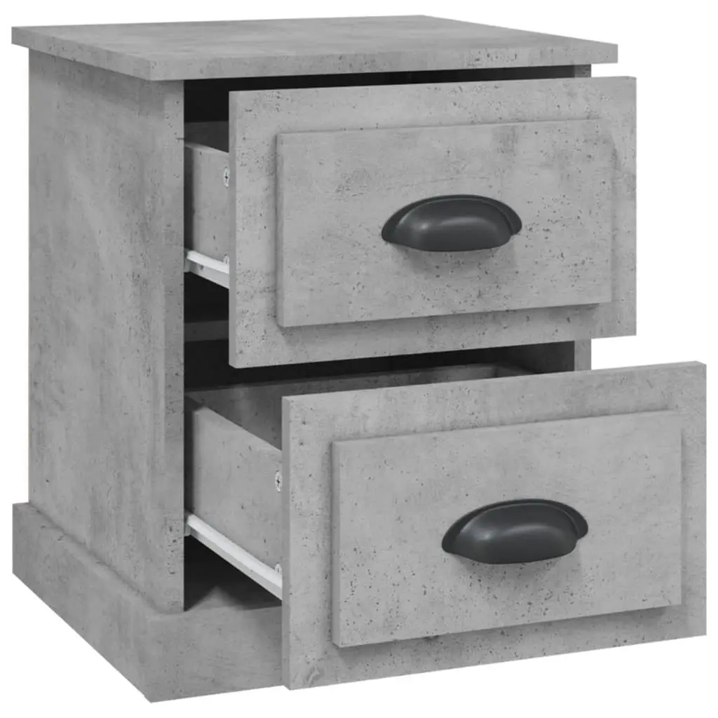 Grey 39x39x47.5 cm Bedside Cabinet with 2 Drawers