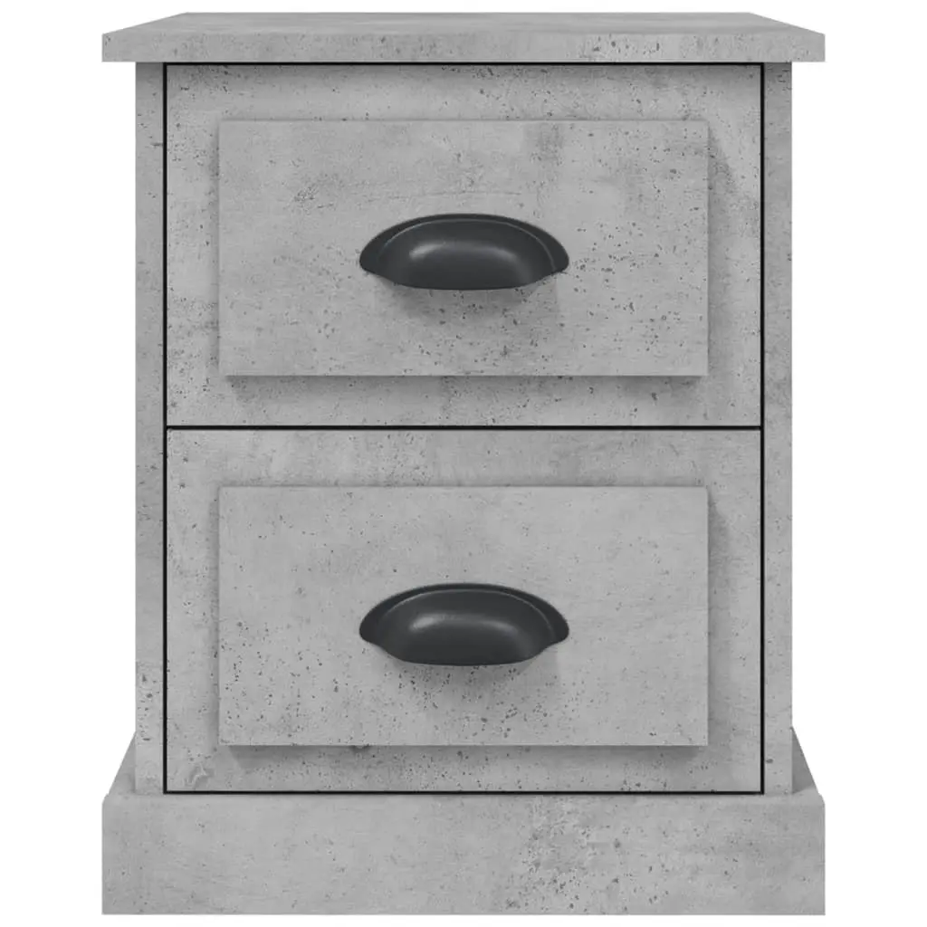 Grey 39x39x47.5 cm Bedside Cabinet with 2 Drawers