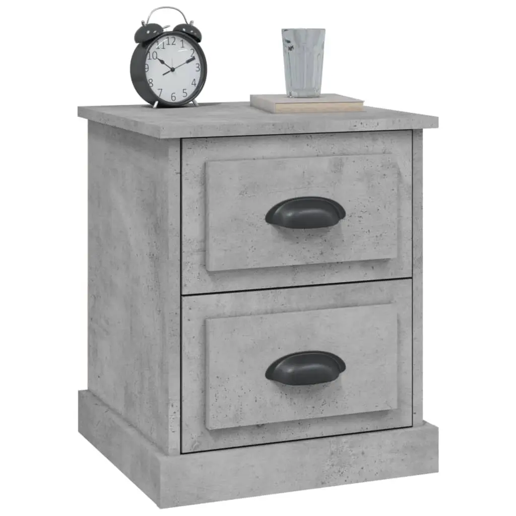 Grey 39x39x47.5 cm Bedside Cabinet with 2 Drawers