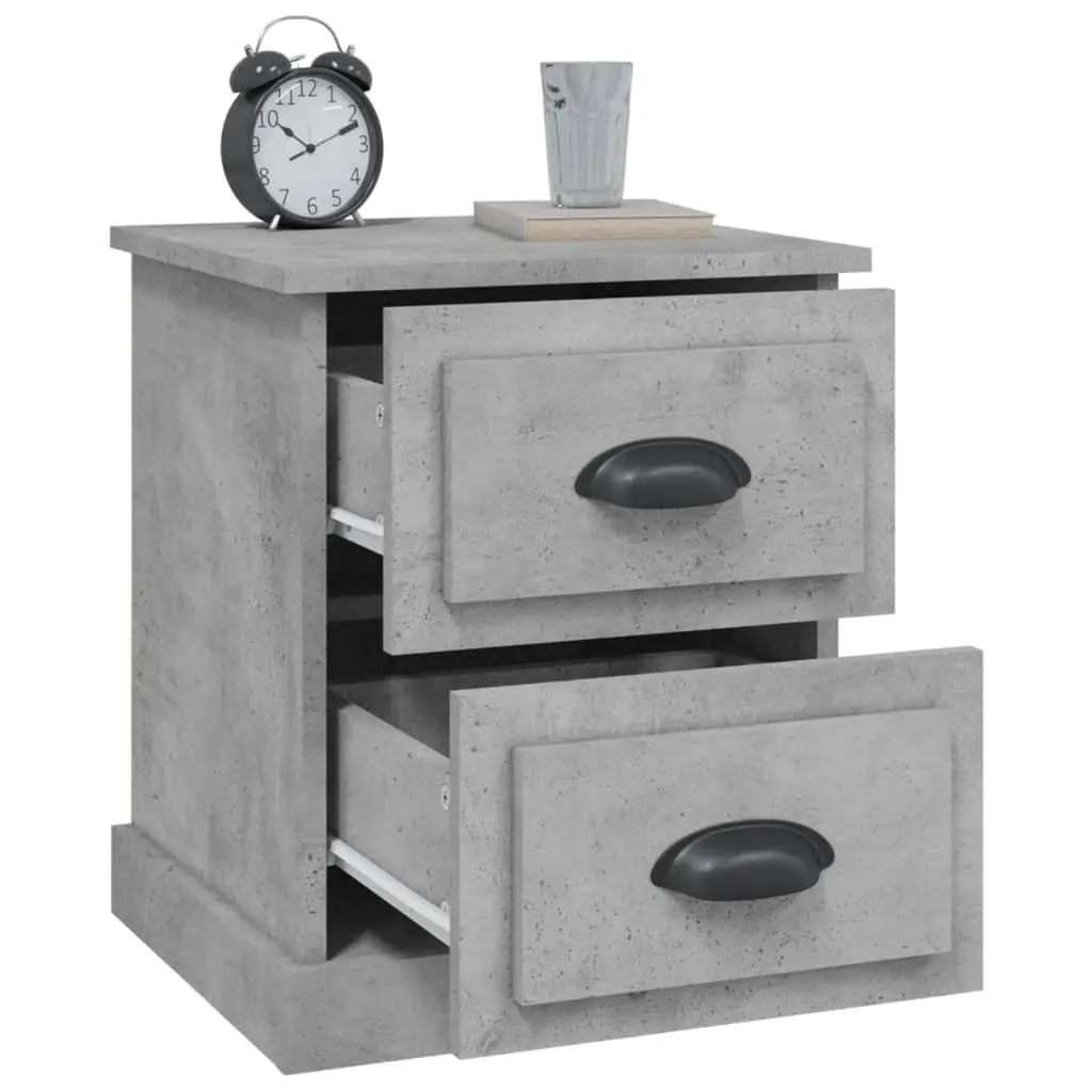 Grey 39x39x47.5 cm Bedside Cabinet with 2 Drawers