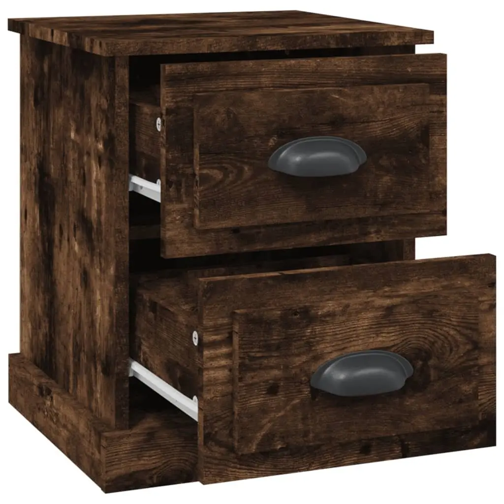 Engineered Wood Bedside Cabinets Set of 2 in Brown