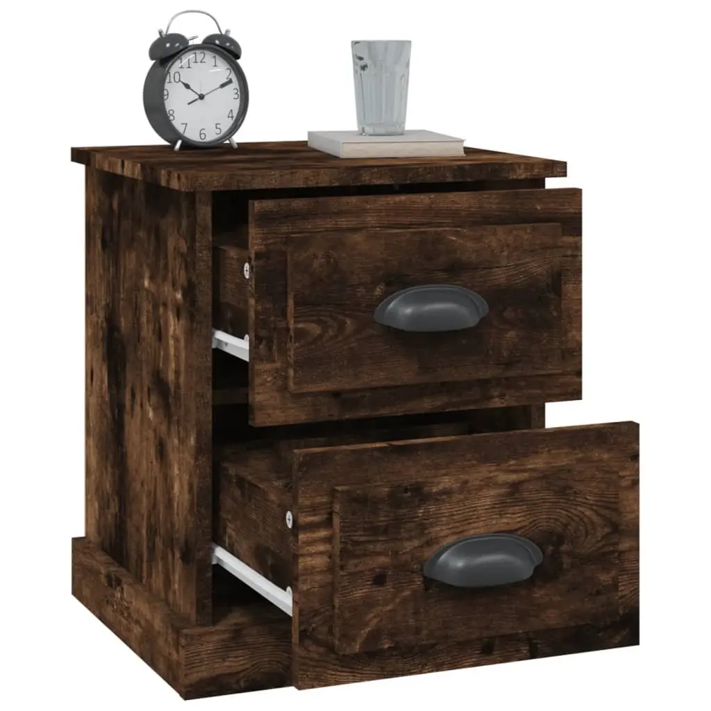 Engineered Wood Bedside Cabinets Set of 2 in Brown