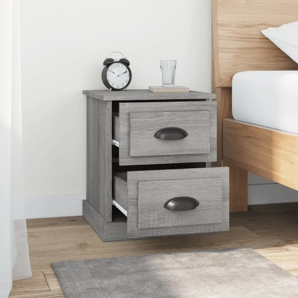 Grey Bedside Cabinet with 2 Drawers