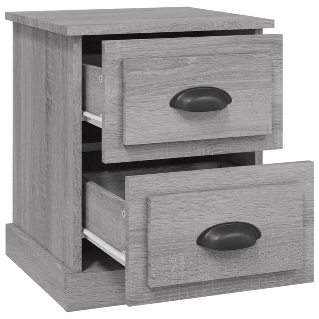 Grey Bedside Cabinet with 2 Drawers