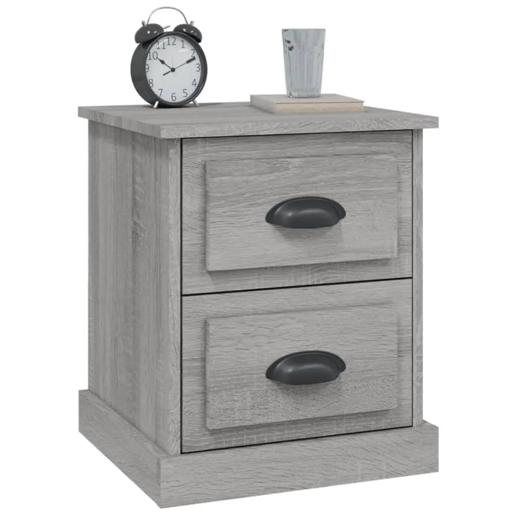 Grey Bedside Cabinet with 2 Drawers