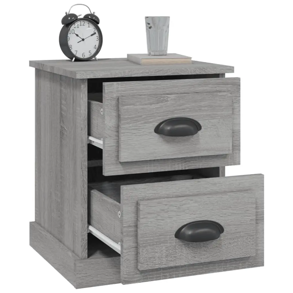 Grey Bedside Cabinet with 2 Drawers