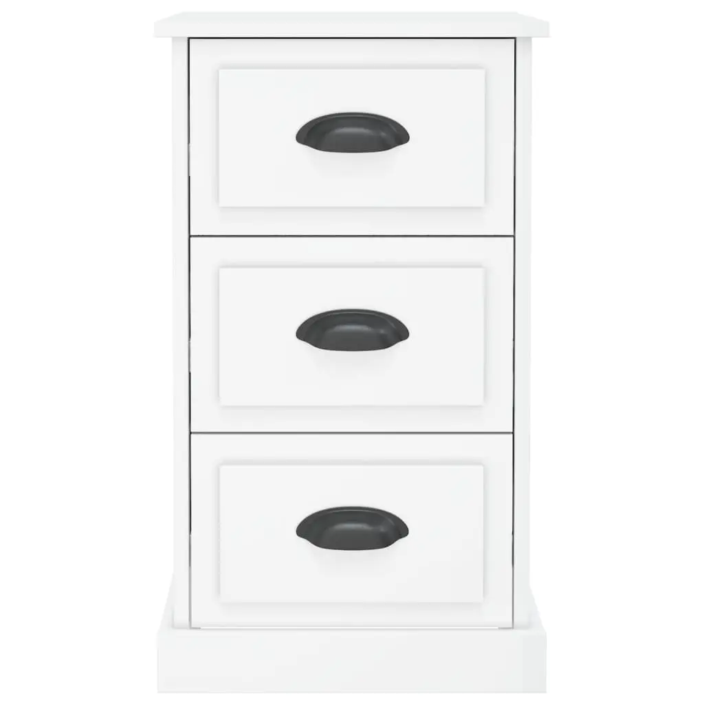 White High Gloss 3 Drawer Nightstand