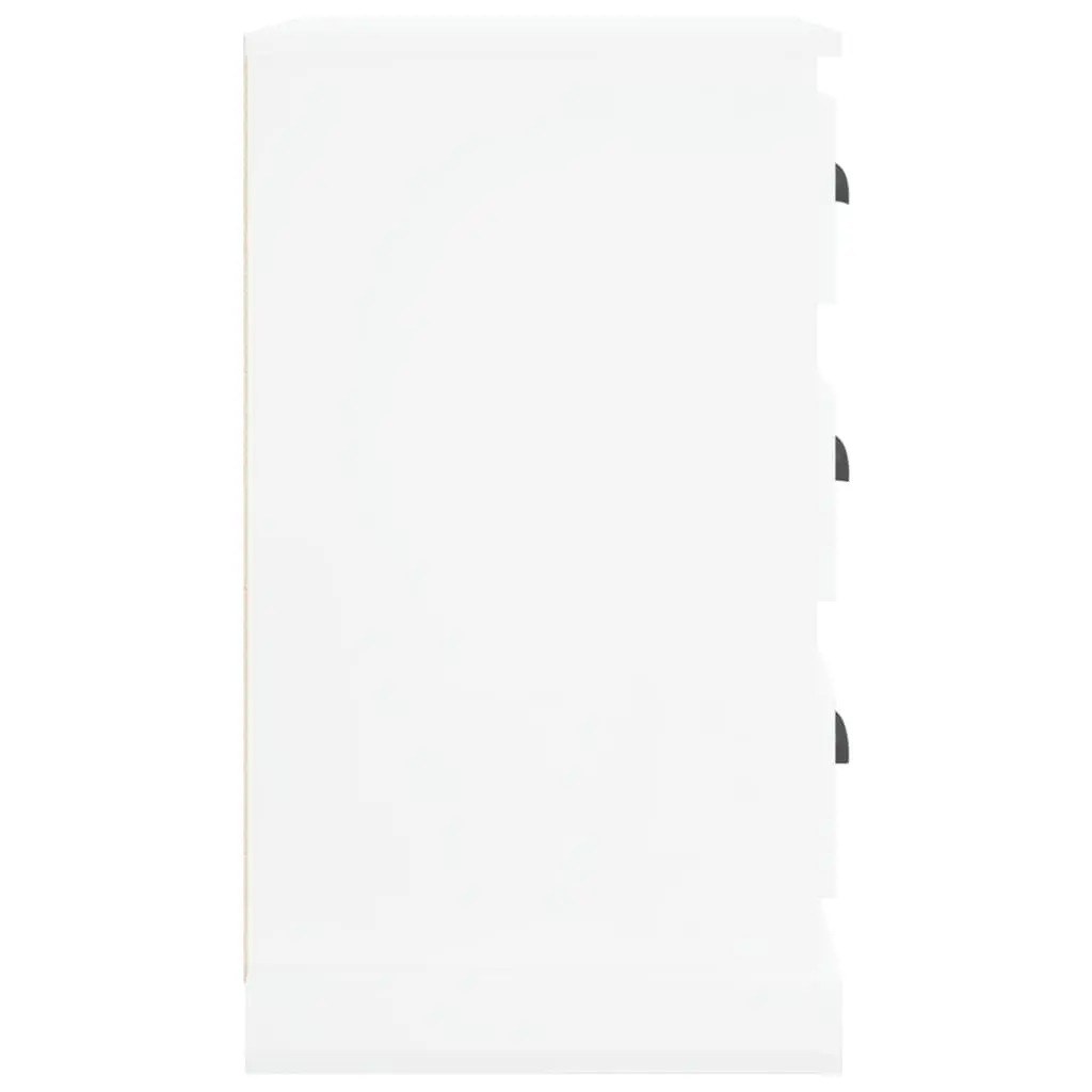 White High Gloss 3 Drawer Nightstand