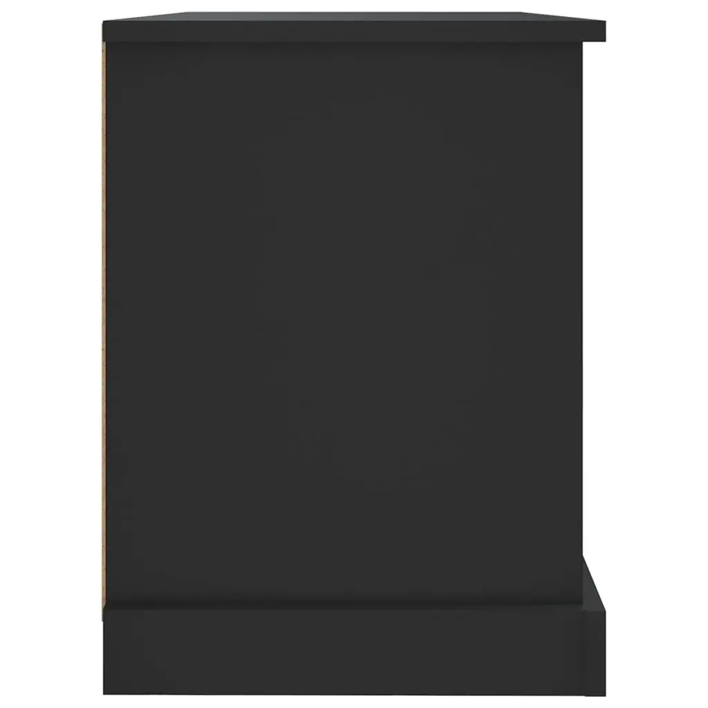 TV Cabinet Engineered Wood Black 73x35.5x47.5 cm with 2 Drawers Open Compartments