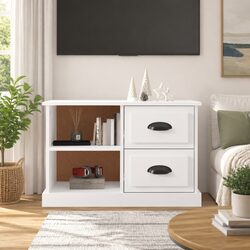 High Gloss White TV Cabinet for Modern Living Rooms