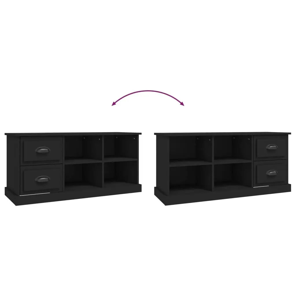 TV Cabinet Engineered Wood 102x35.5x47.5 cm Black