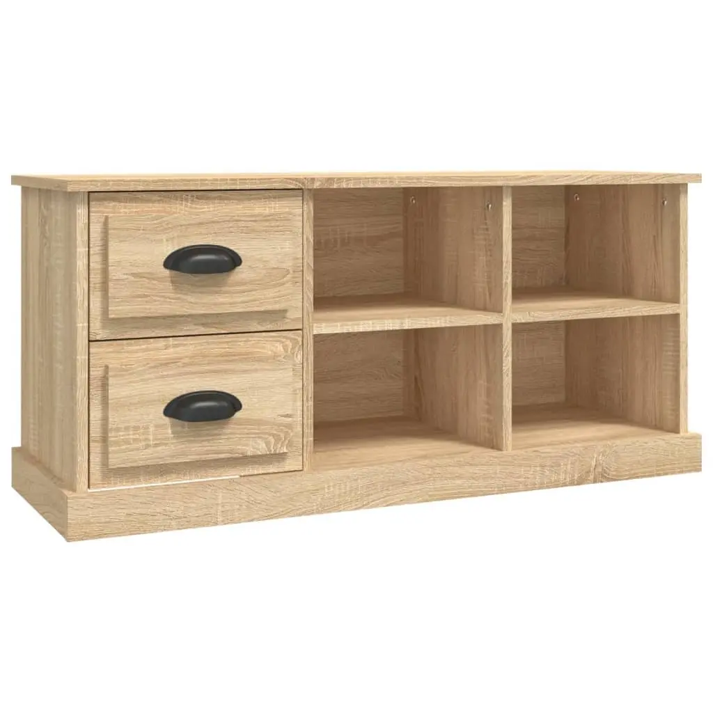Brown Engineered Wood TV Cabinet with Drawers