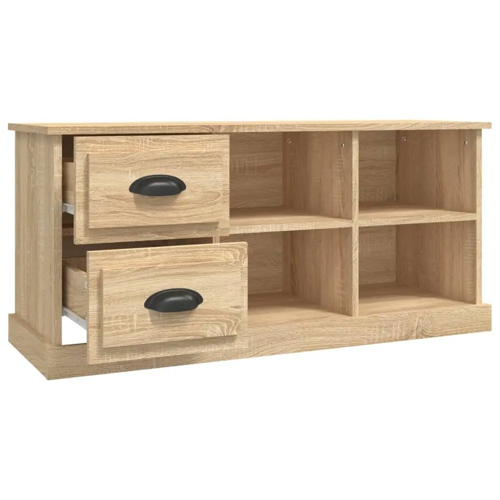 Brown Engineered Wood TV Cabinet with Drawers