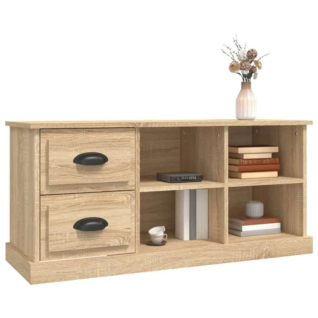 Brown Engineered Wood TV Cabinet with Drawers