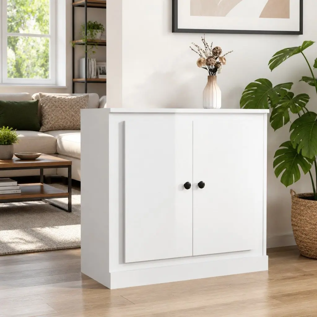 White High Gloss Sideboard Storage Cabinet 70cm