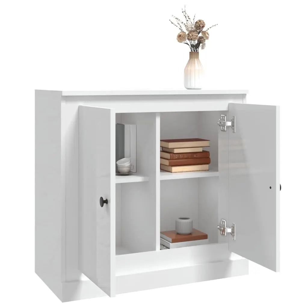 White High Gloss Sideboard Storage Cabinet 70cm