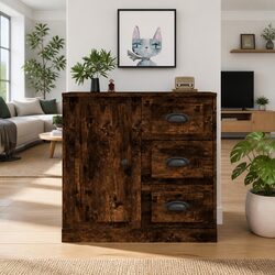 Brown Engineered Wood Sideboard for Storage