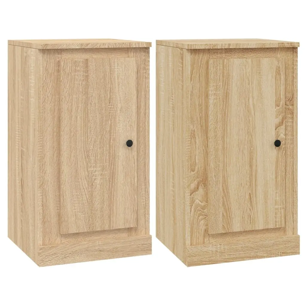 Sideboards 2 pcs Brown Engineered Wood Storage Cabinet Cupboard Display Unit