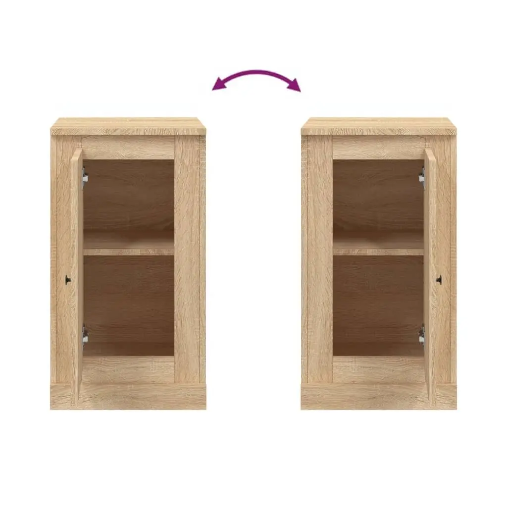 Sideboards 2 pcs Brown Engineered Wood Storage Cabinet Cupboard Display Unit