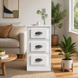 White Sideboard Cabinet Storage Furniture Engineered Wood Buffet Display Unit