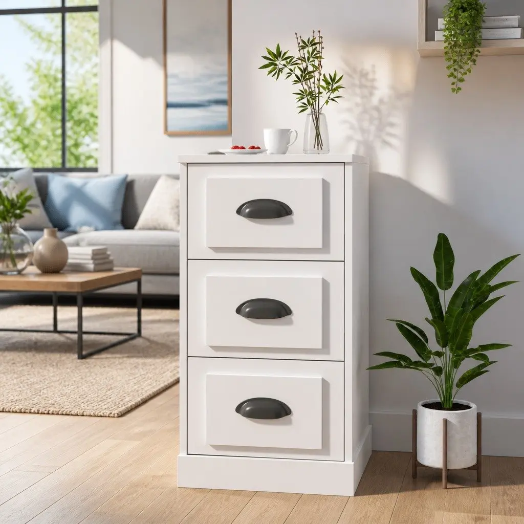 High Gloss White Sideboard with Ample Storage