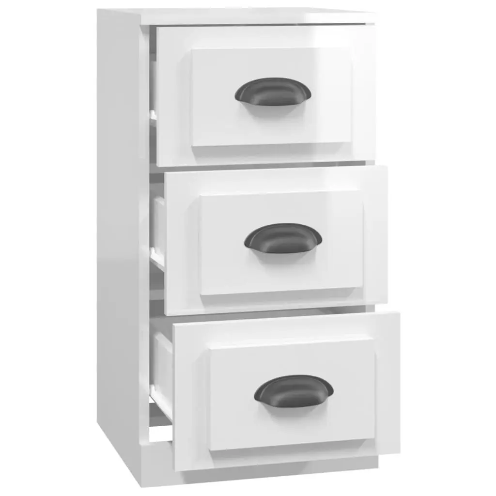 High Gloss White Sideboard with Ample Storage