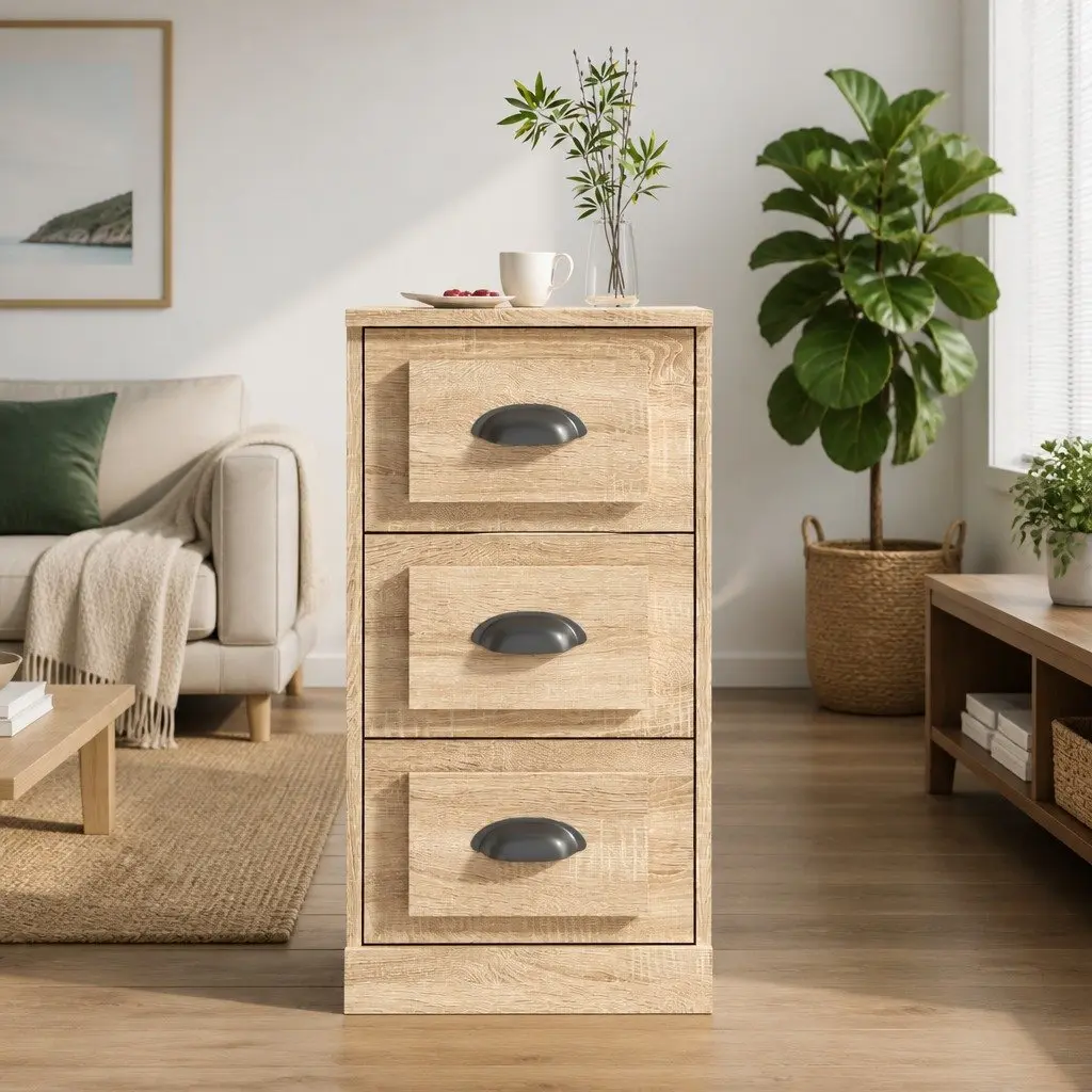 Brown Engineered Wood Sideboard for Storage