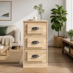 Durable Brown Engineered Wood Sideboard for Storage
