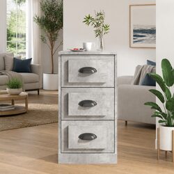 Grey Engineered Wood Sideboard with Sturdy Build
