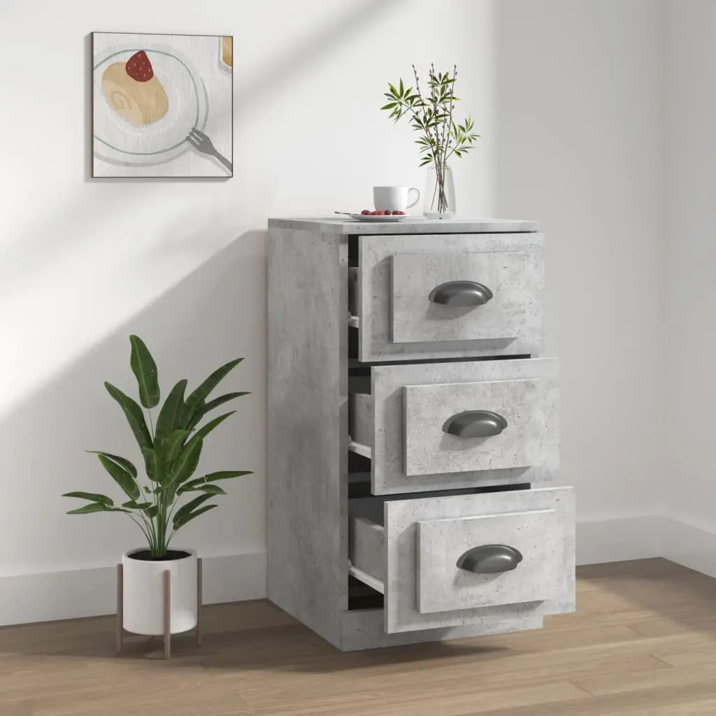 Grey Engineered Wood Sideboard with Sturdy Build