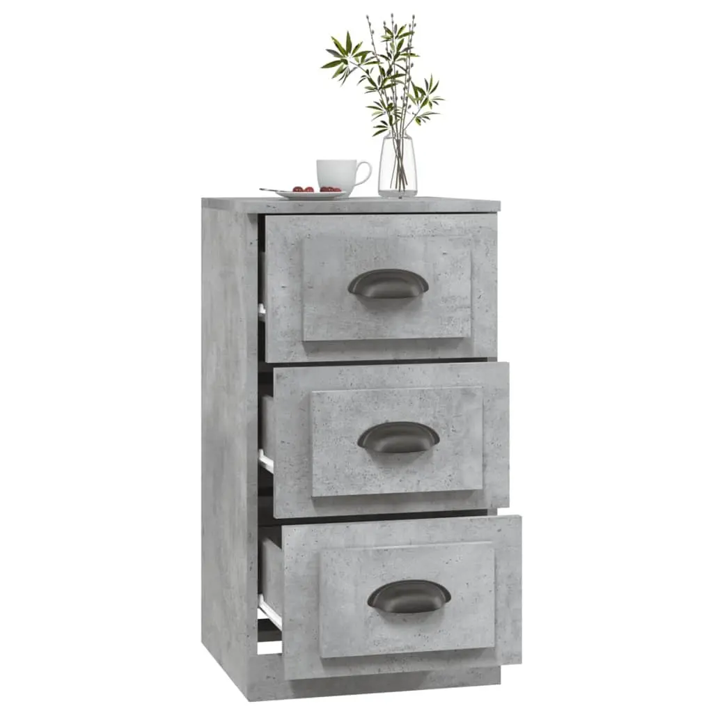 Grey Engineered Wood Sideboard with Sturdy Build