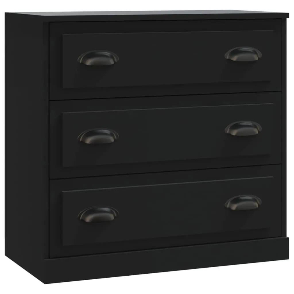 Black Sideboard Cabinet Storage Buffet Cupboard Engineered Wood Furniture