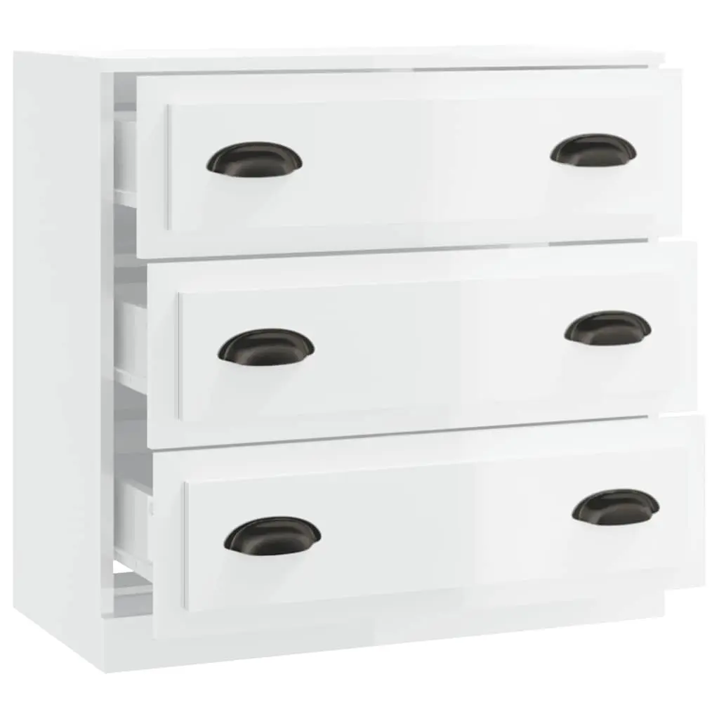 High Gloss White Sideboard Cabinet with Ample Storage